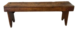 Antique Early American Americana Primitive Plank Wood Farm Bench, 19th Century