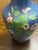 Vintage Chinese Blue Cloisonné Enamel Vase With Morning Glory Flowers, 10 Inches For Sale - Image 4 of 8