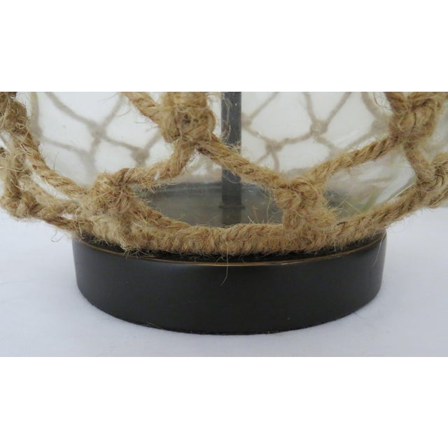 One of 2 Nautical Macrame Table Lamps For Sale - Image 4 of 6