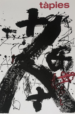 Lithographic Tapies Exhibition at Galerie Maeght Poster, Paris, France, 1985