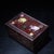 Wood Vintage Chinese Zitan Wood Box With Mother of Pearl & Gemstone Inlay - Twin Oxen Motif For Sale - Image 7 of 9
