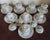 Set 6 plus 1 spare antique 19th century Veuve Perrin French faience tin glazed pottery pots de creme with lids & saucers....