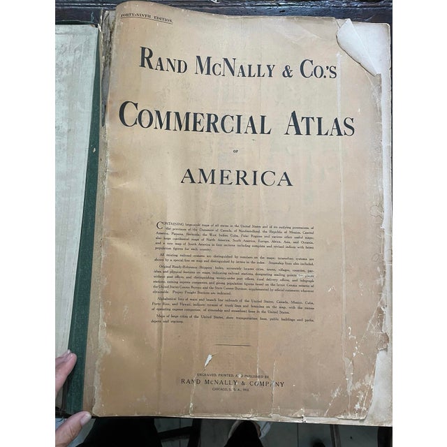 Antique 1918 Rand McNally Commercial Atlas of America For Sale - Image 10 of 10
