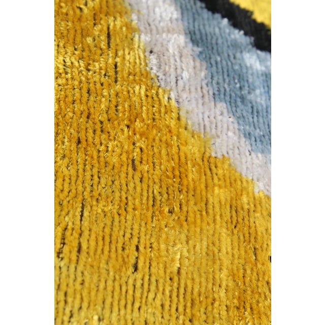 Textile Contemporary Silk Velvet Ikat Pillow For Sale - Image 7 of 10