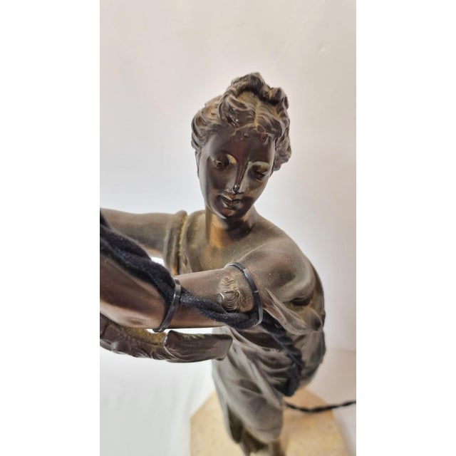 Brown Art Deco Table Lamp, 1930s For Sale - Image 8 of 17