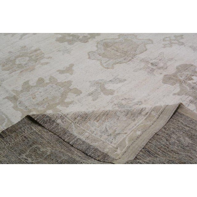 Turkish Wool Oushak Hand Knotted Rug,12'5"X15'1" For Sale In New York - Image 6 of 6