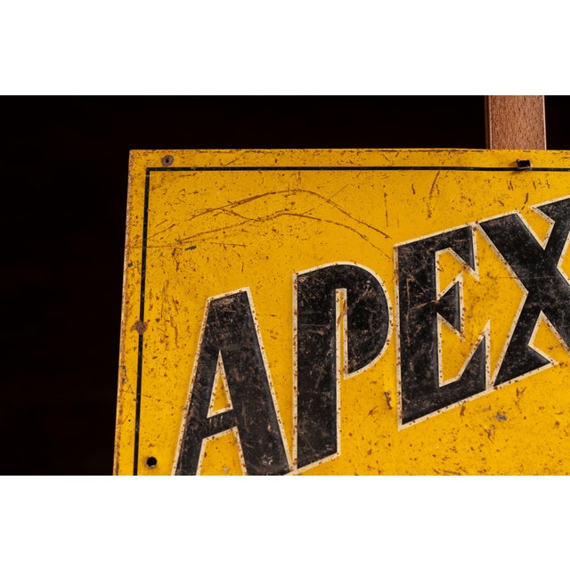 c. 1930s/1940s; Apex Battery Manufacturing Co. - Chicago, IL Embossed tin lithograph advertising sign for Apex automobile...
