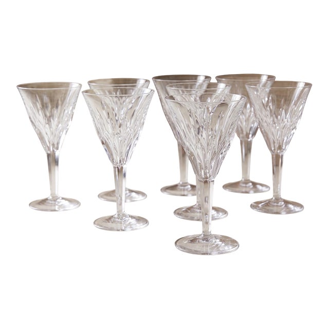 1940, Royal Leerdam "Contessa" Crystal Claret Glasses - Set of 8 For Sale