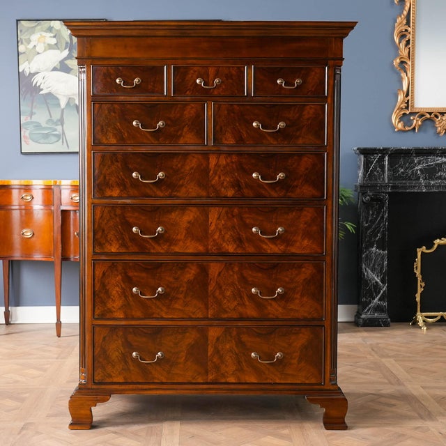 Wood Chippendale Mahogany Tall Chest by Niagara Furniture For Sale - Image 7 of 14