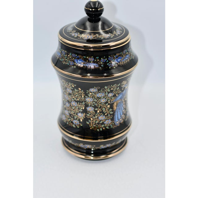 Anapale Greece Back Lidded Canister Jar 24k Gilded Hand Painted Bird Of Paradise Discover the allure of Anapale Greece...