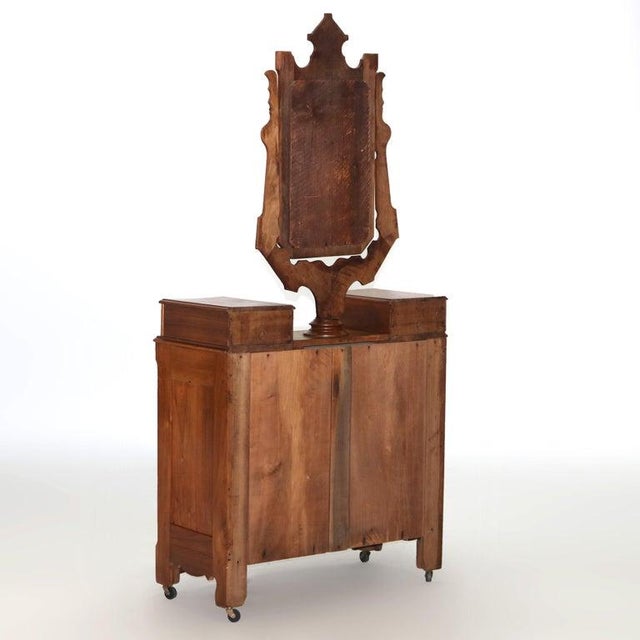 Antique Victorian Carved Walnut Marble Top Dresser With Mirror Circa 1890 For Sale - Image 15 of 15