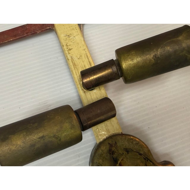 Vintage Chinoiserie Glass Torch + Metal Wall Sconces, Pair For Sale - Image 9 of 12
