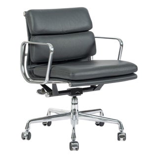 Eames for Herman Miller Gray Leather Office Chair 2000s For Sale