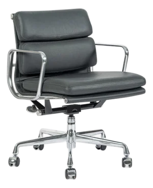 Eames for Herman Miller Gray Leather Office Chair 2000s
