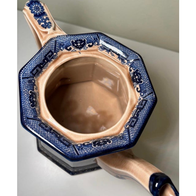 Vintage E & C Challinor Fenton Ironstone Teapot in Blue Willow Pattern ...