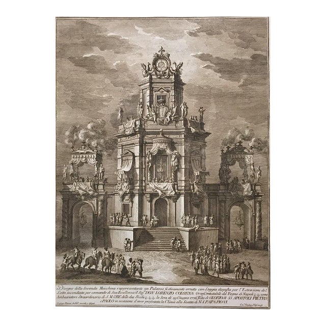 Edificio con Loggiato per l'estrazione del Lotto - by Giuseppe Vasi - 1776 1776 For Sale