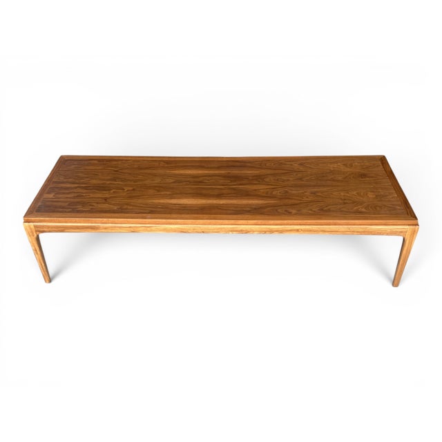 Brown Mid Century Modern Walnut Coffee Table Dovetail Top Restored For Sale - Image 8 of 16