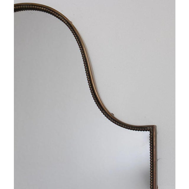 Mid-Century Italian Wall Mirror with Brass Frame and Beading, 1960s For Sale - Image 6 of 16