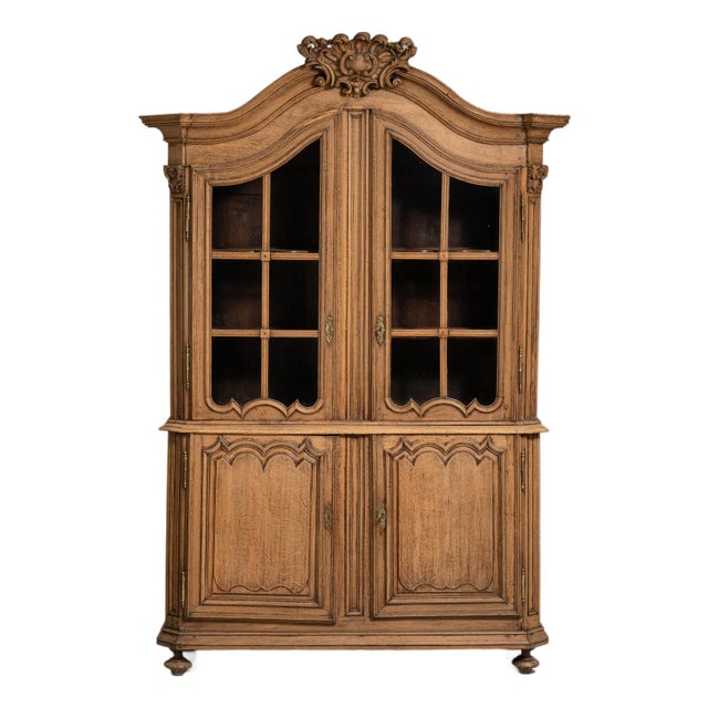 Louis XV Oak Vitrine, Rococo Style, France, Early 19th Century For Sale
