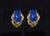 Contemporary 1980s Italian Greek 18K 750 Solid Gold Lapis Lazuli Cluster Clip On Earrings, A Pair For Sale - Image 3 of 7