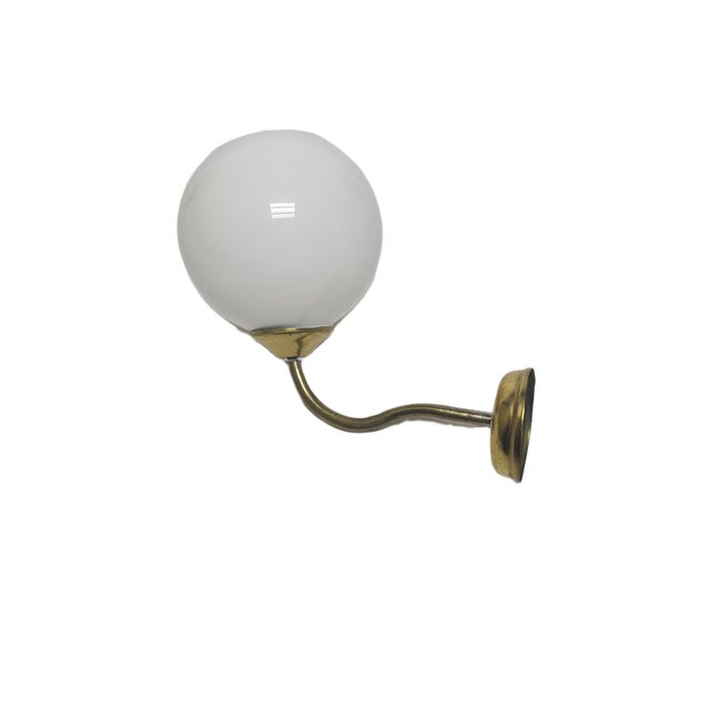 Art Deco Metal Wall Lamp, Poland, 1950s For Sale - Image 4 of 5
