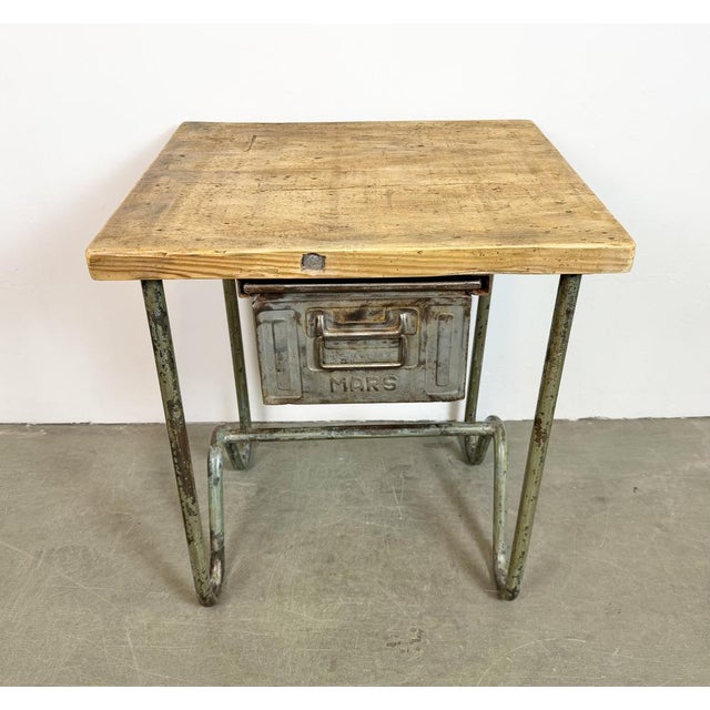 Mid-Century Modern Vintage Grey Industrial Worktable, 1960s For Sale - Image 3 of 18