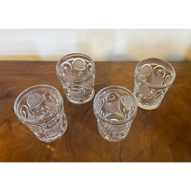 Transparent Antique 19th Century Horn of Plenty Eapg Boston & Sandwich Whiskey Flint Glasses Circa 1870 - a Set of 4 For Sale - Image 8 of 13
