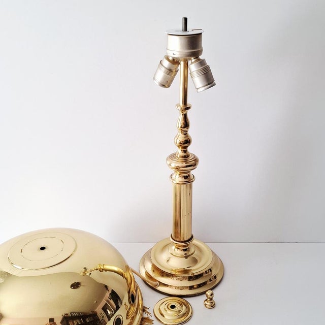 1970s Table Lamp with Hemispherical Lampshade from Sölken Leuchten, 1970s For Sale - Image 5 of 18