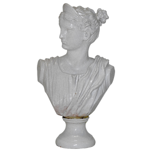 Terracotta Glazed Bust of Diana Goddess of Hunt
