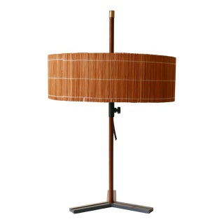 Mid-Century Modern Teak and Brass Table Lamp from Kaiser Leuchten, 1960s For Sale