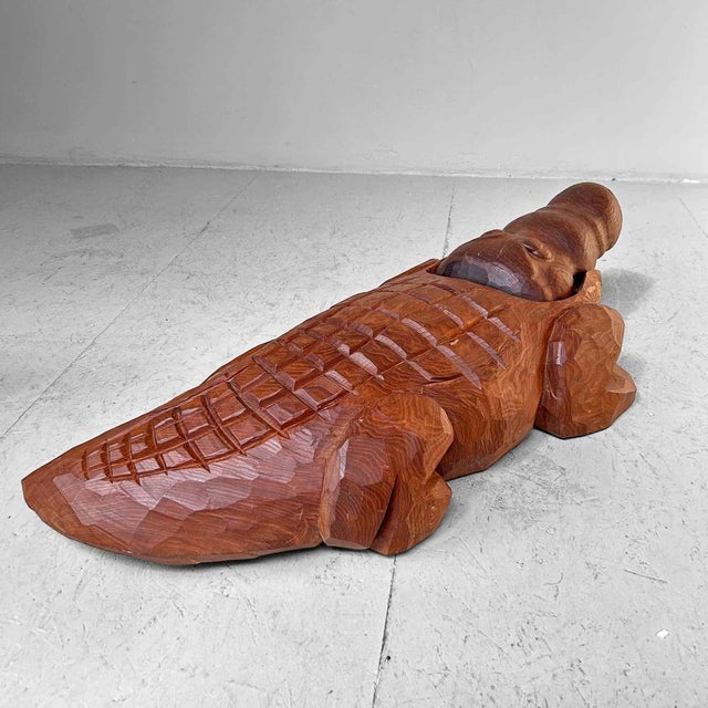 2000 - 2009 Decorative Crocodile Woodcarving, Japan, 2004 For Sale - Image 5 of 18