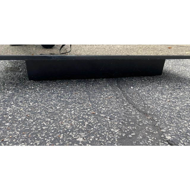 Wood Vintage Postmodern Mirrored Coffee Table With Plinth Base For Sale - Image 7 of 7