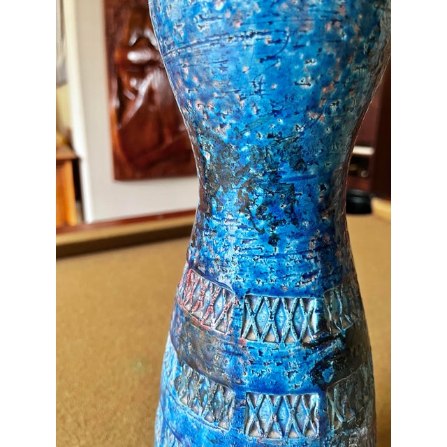 1960s Mid Century Modern Bitossi Table Lamp in Rimini Blue - Aldo Londi for Bitossi For Sale In Tampa - Image 6 of 12