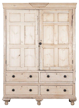 Large English Pine Housekeepers Cupboard, 1850s