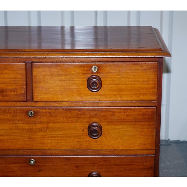 Large Victorian Chest of Drawers with Original Knobs and Locks For Sale - Image 4 of 16