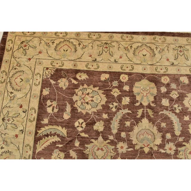 Textile Ziegler Rug 8’3” X 10’1” Brown Wool Traditional Hand-Knotted Carpet For Sale - Image 7 of 15