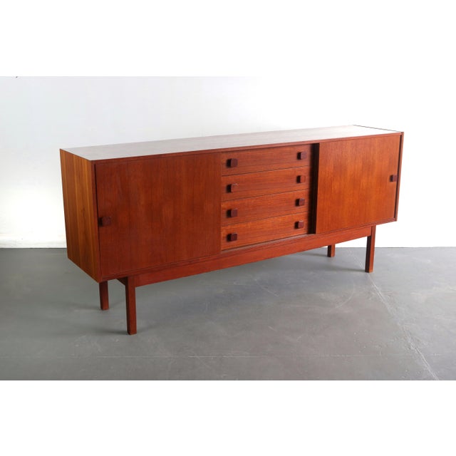 Burnt Orange Danish Modern Domino Mobler Teak Credenza, Denmark For Sale - Image 8 of 8