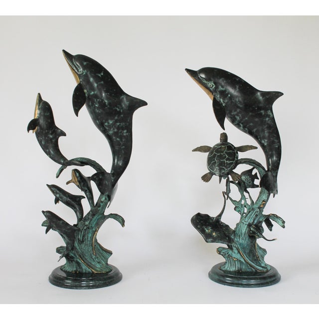 Vintage Spi San Pacific International Multi-Dolphin / Sea Life Gallery Sculptures For Sale In Milwaukee - Image 6 of 14