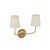 Thomas O'Brien for Visual Comfort Signature Vendome 16" Cordless Double Sconce in Hand-Rubbed Antique Brass with Linen Shades For Sale - Image 9 of 12