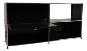 Metal and Black Chrome Sideboard with Hinged Door from USM Haller