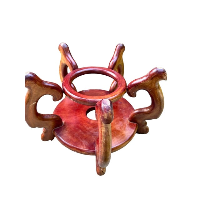 Chinese Large Chinese Rosewood Carved Pedestal Base Stand Fish Bowl Planter Jardiniere For Sale - Image 3 of 12