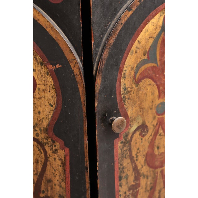 Antique Scandinavian Column Cabinet with Hand-Painted Decor For Sale - Image 12 of 16