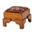 Antique 1920s Handmade Oak Wood Spanish Colonial Revival Arts & Crafts Footstool W/ Hand-Knotted Rug Seat For Sale - Image 4 of 17