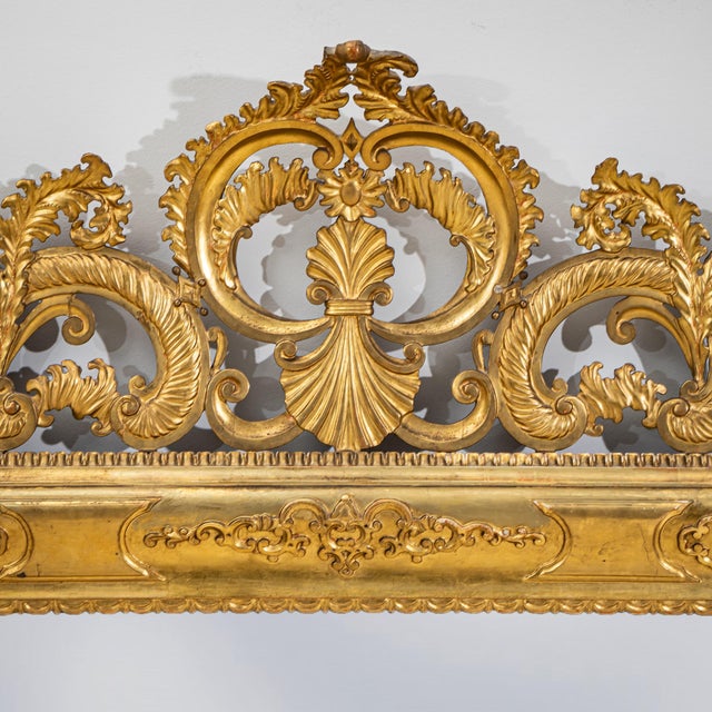 Large Florentine Baroque-Style Wall Mirror, Italy, 1800s For Sale - Image 4 of 8