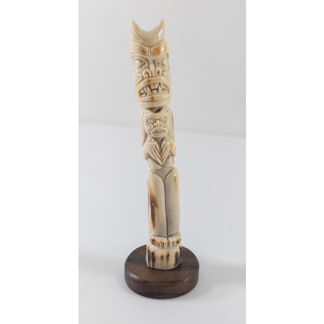 20th Century Native American Alaskan Inuit Indian Deer Antler Totem ...