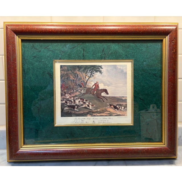 Wood Bald Equestrian Riders! Pair of Vintage R. B. Davis Framed Fox Hunt Prints – Gold‑Edged Mats - Ralph Lauren Style, Traditional & English Country For Sale - Image 7 of 12