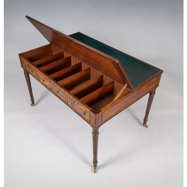 Mid 19th Century Mid 19th Century Victorian Mahogany Flip-Top Writing Table For Sale - Image 5 of 13