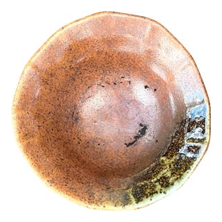 Vintage Textured Ceramic Bowl For Sale