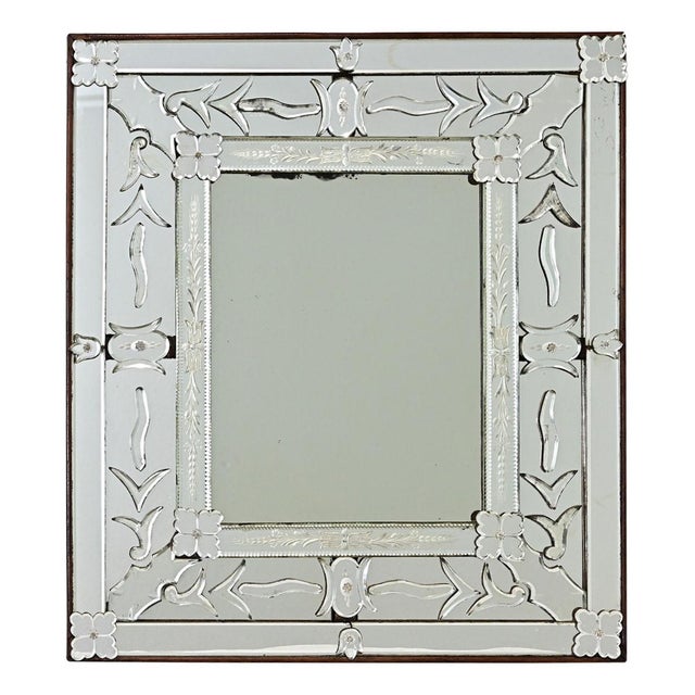 Vintage Italian Venetian Style Mirror in Wood Frame For Sale In Baton Rouge - Image 6 of 14