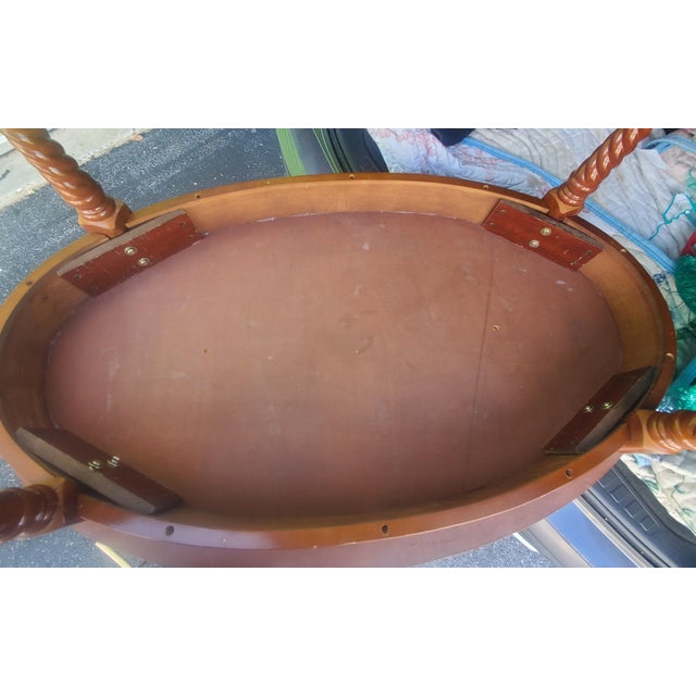 Late 20th Century Bookmatched Mahogany and Satinwood Inlaid Style Coffee Table For Sale - Image 9 of 9
